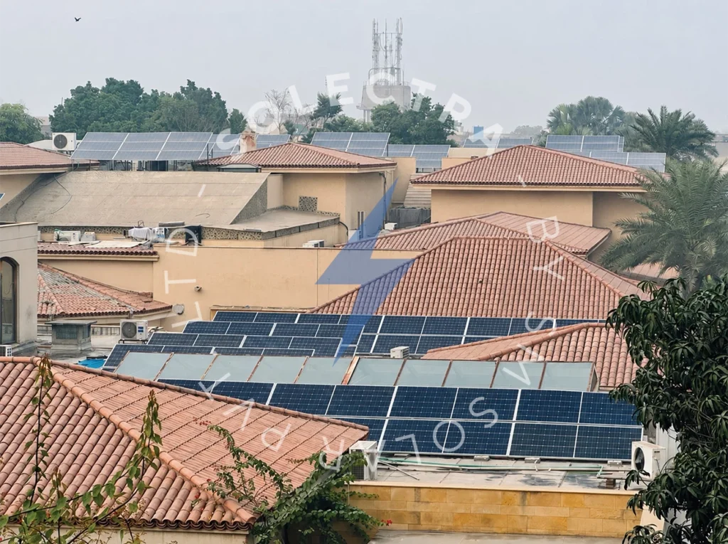 Solectra completed a 50KW on-grid solar installation for Shahzad Saleem, CEO of Nishat Chunian, adding a dedicated renewable energy system to the property.