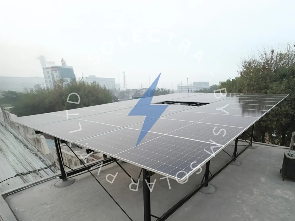 Chalet Event Complex in Lahore features a 25KW on-grid solar system installed by Solectra, adding renewable generation to the facility's energy infrastructure.